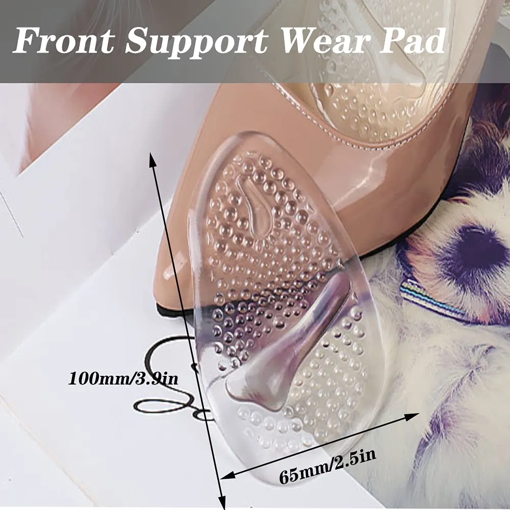 3 Pairs Gel Insoles, Non Slip Inner Shoe Sticky Gel Pads, Gel Cushions for Feet, High Heel Pads, Foot Pain Relief Pads, Feet Protectors Gel Cushions Suitable Men Women