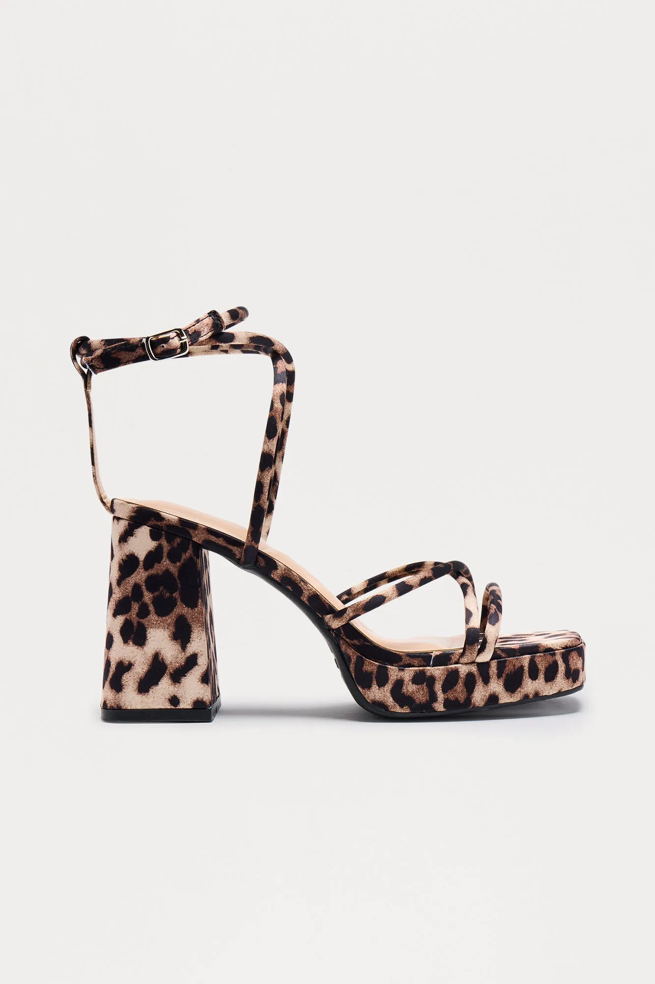 Aggie Faux Leather Block Heels - Leopard