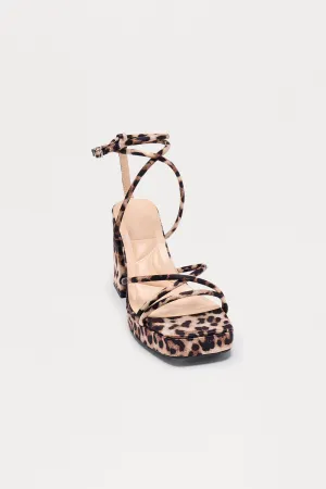 Aggie Faux Leather Block Heels - Leopard