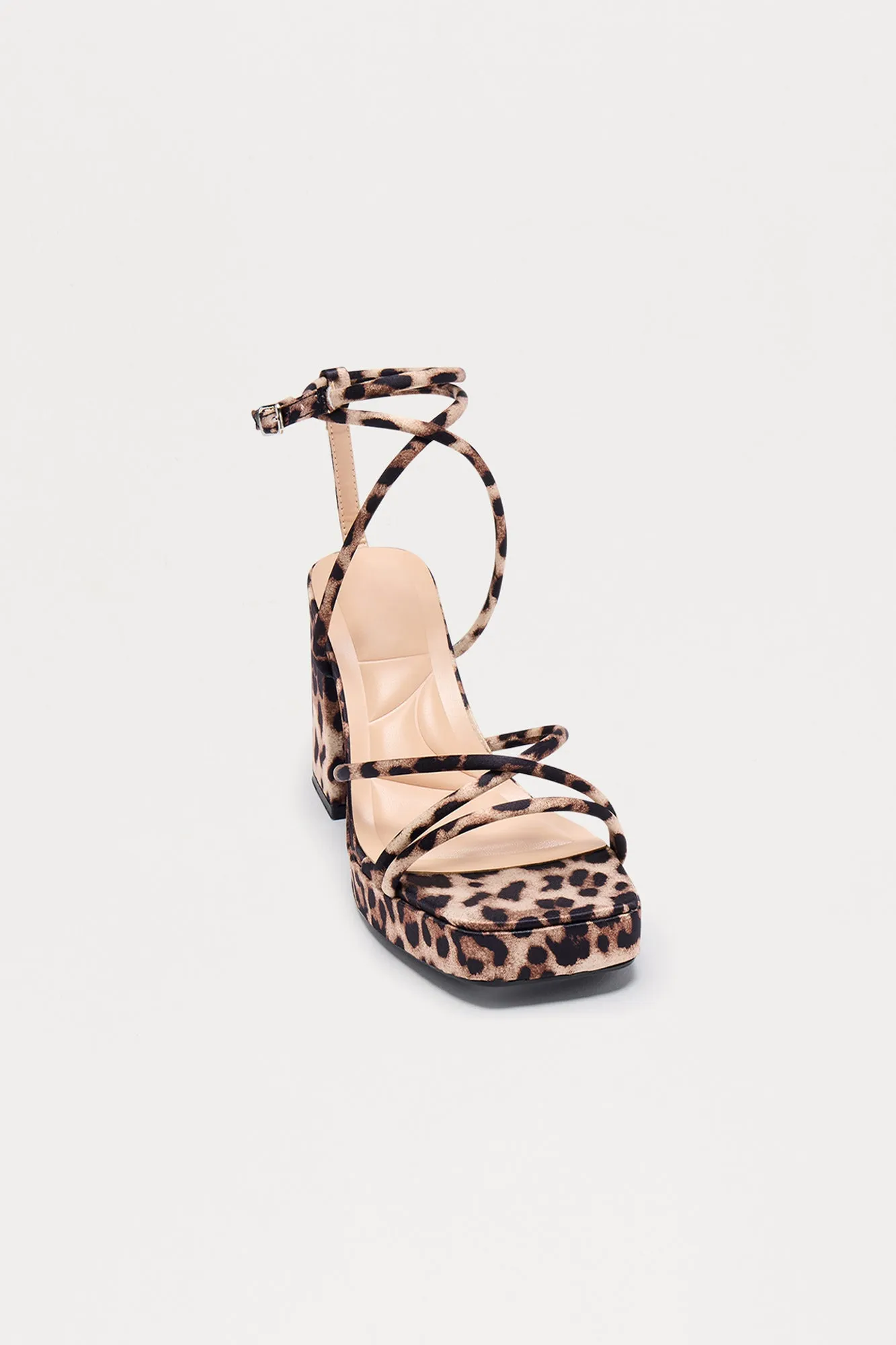 Aggie Faux Leather Block Heels - Leopard