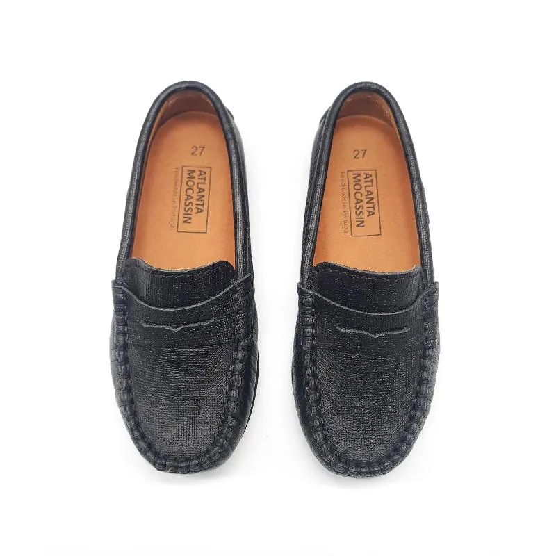 Atlanta Mocassin Black Press Penny Loafer