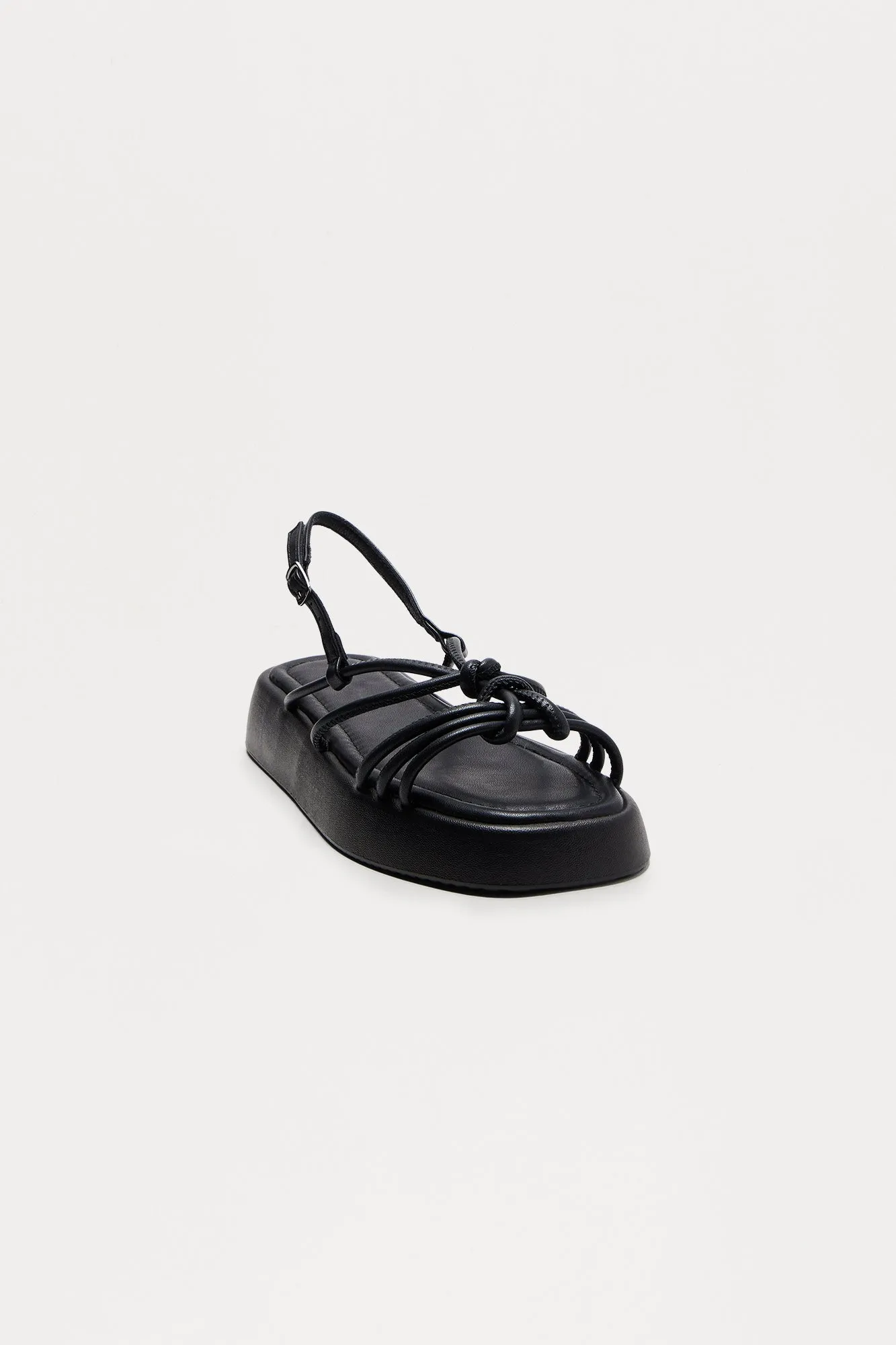 Barrie Faux Leather Sandals - Black