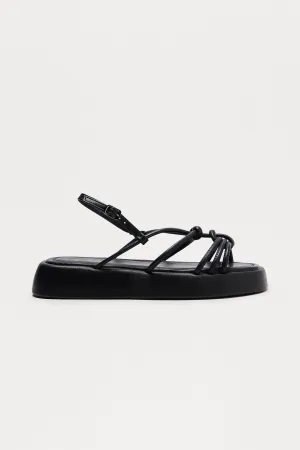 Barrie Faux Leather Sandals - Black