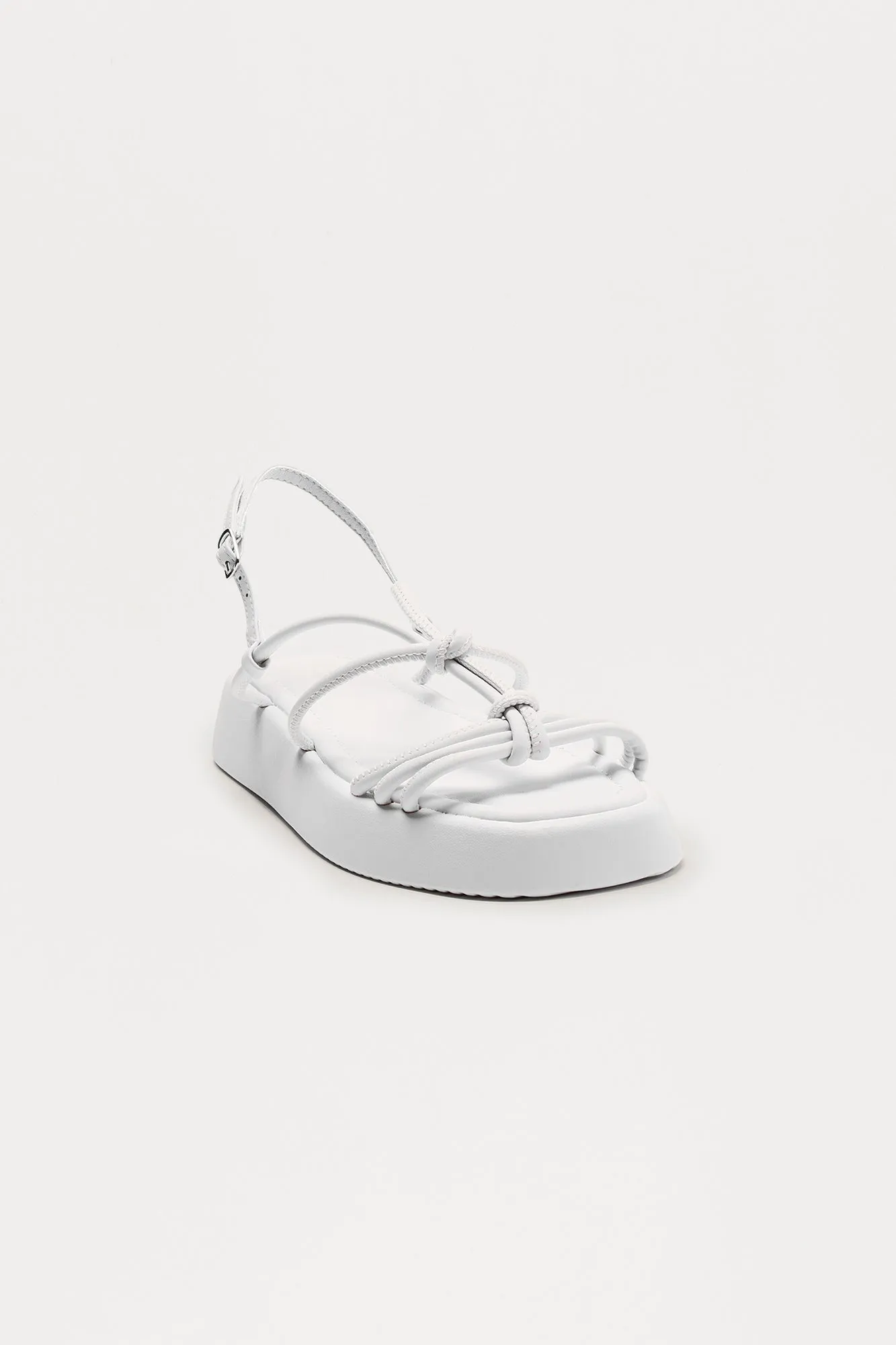 Barrie Faux Leather Sandals - White