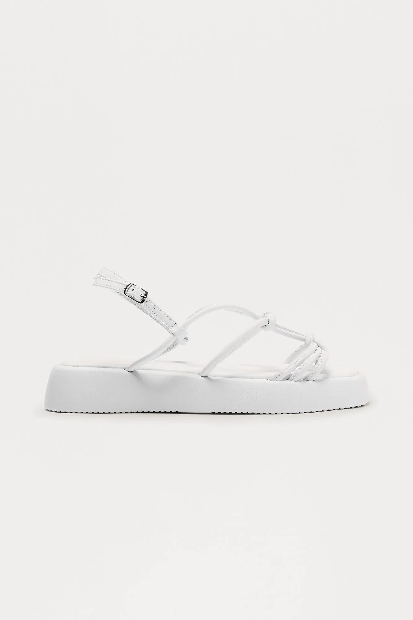 Barrie Faux Leather Sandals - White