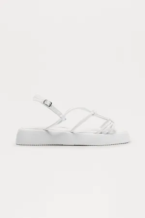 Barrie Faux Leather Sandals - White