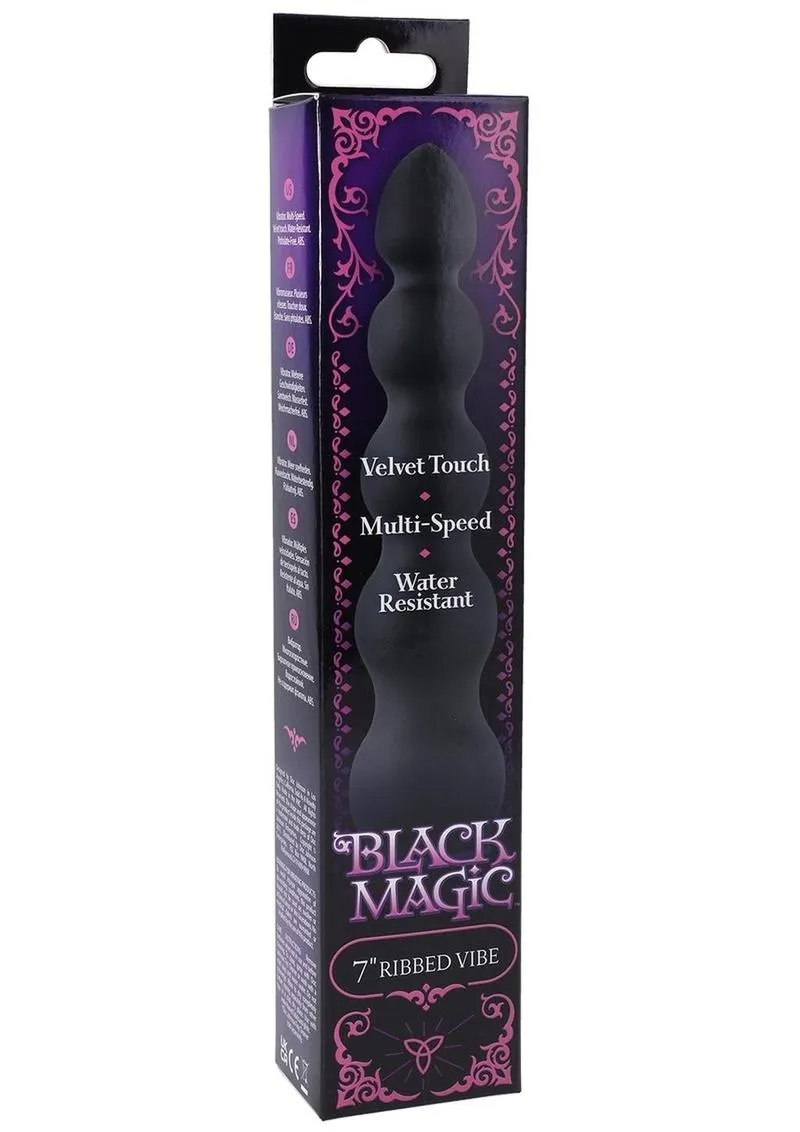 Black Magic Ribbed Waterproof Vibrator