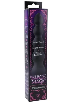 Black Magic Ribbed Waterproof Vibrator