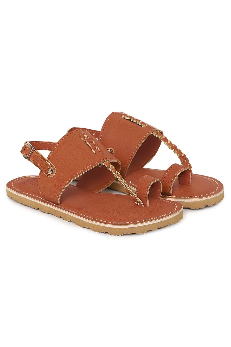 Boy Brown Braid Kohlapuri Sandal