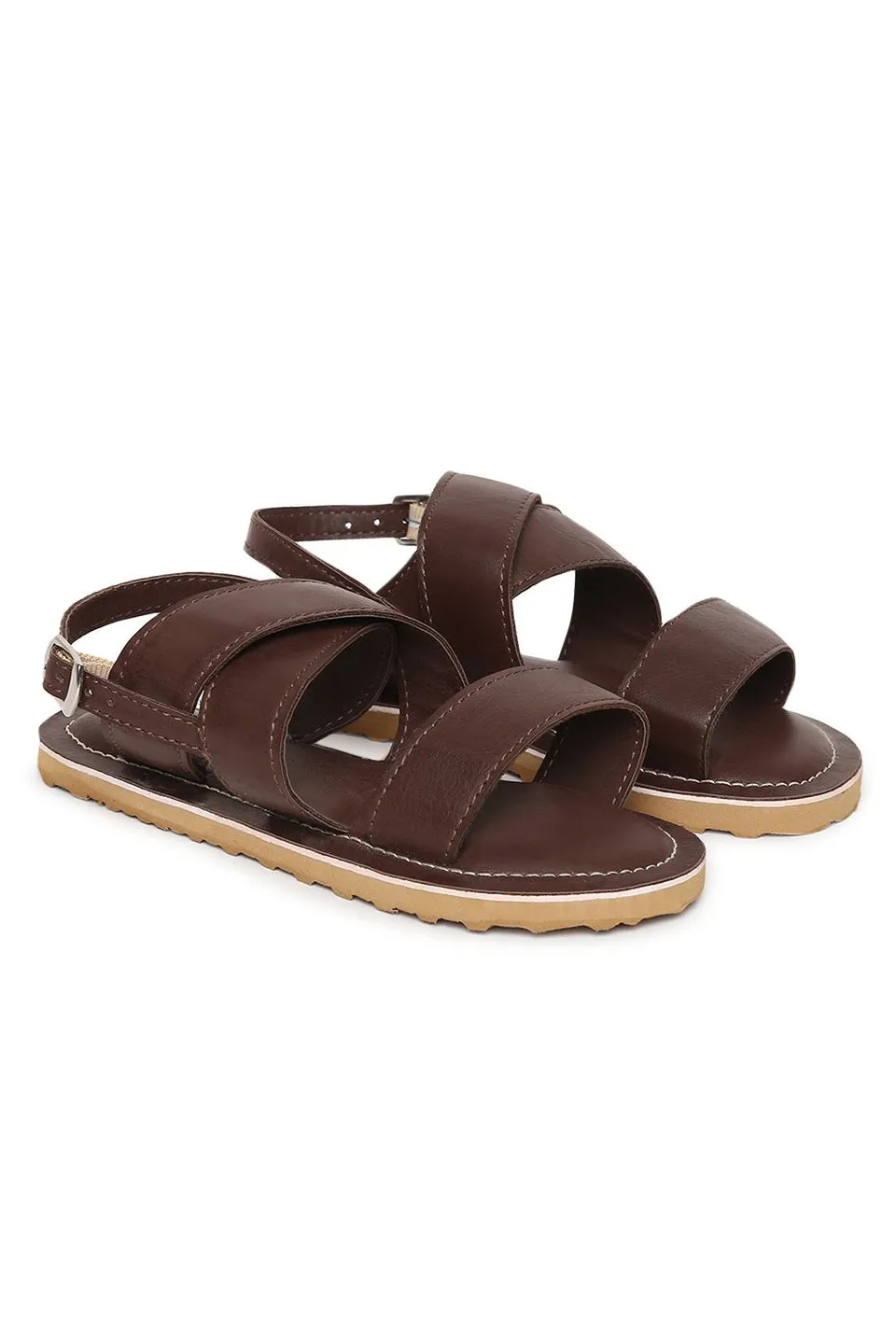 Boys Mocha Criss Cross Sandal