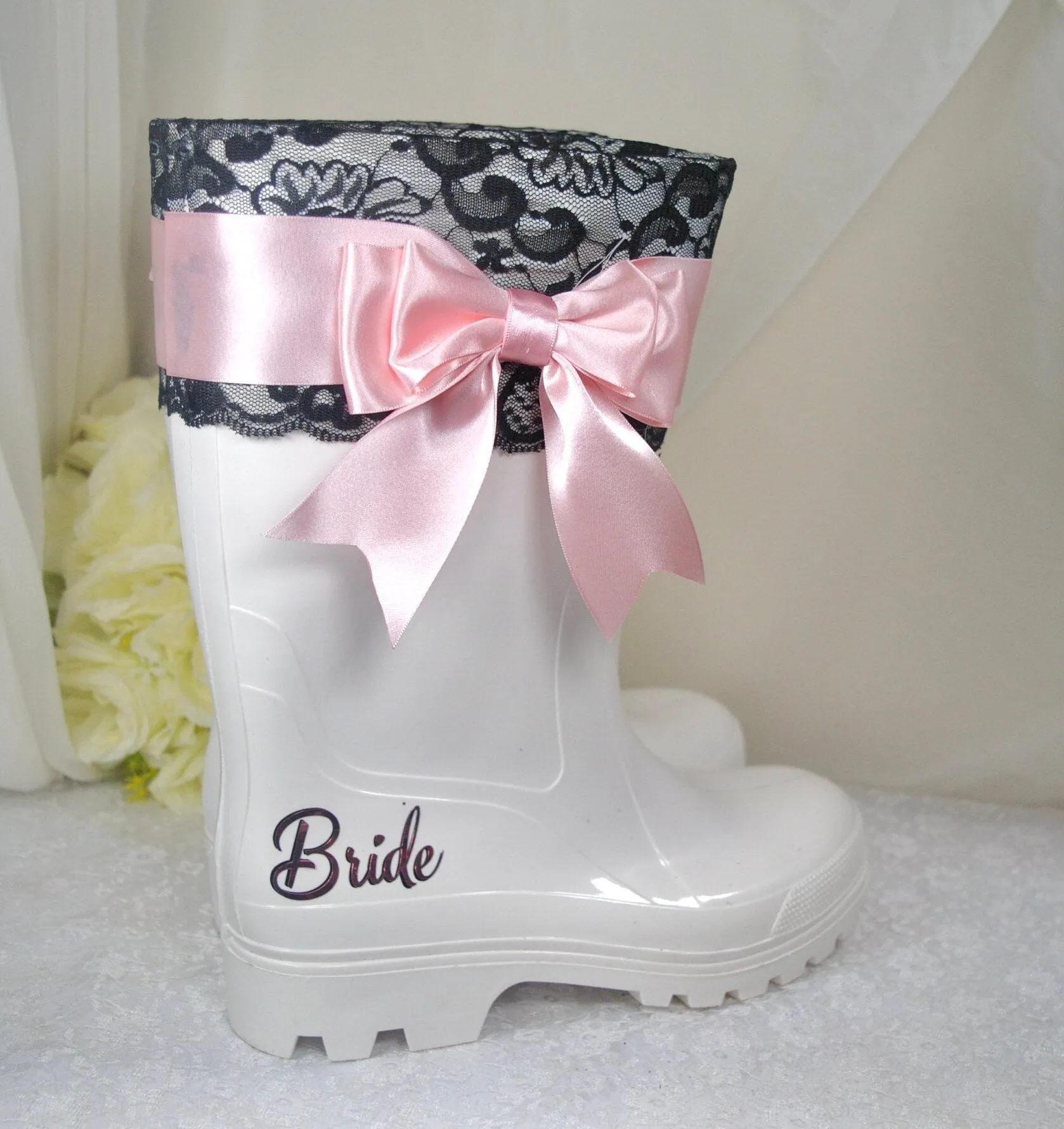 Bridal Rain Boots, Wellies, Alternative Wedding Shoes,
