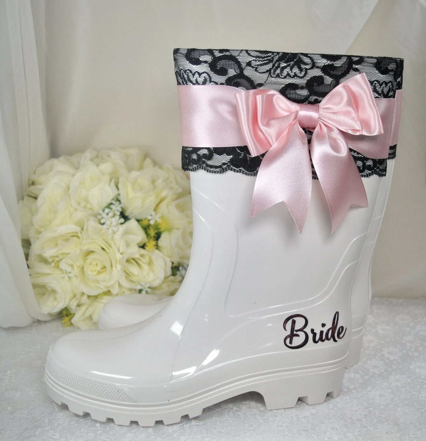 Bridal Rain Boots, Wellies, Alternative Wedding Shoes,