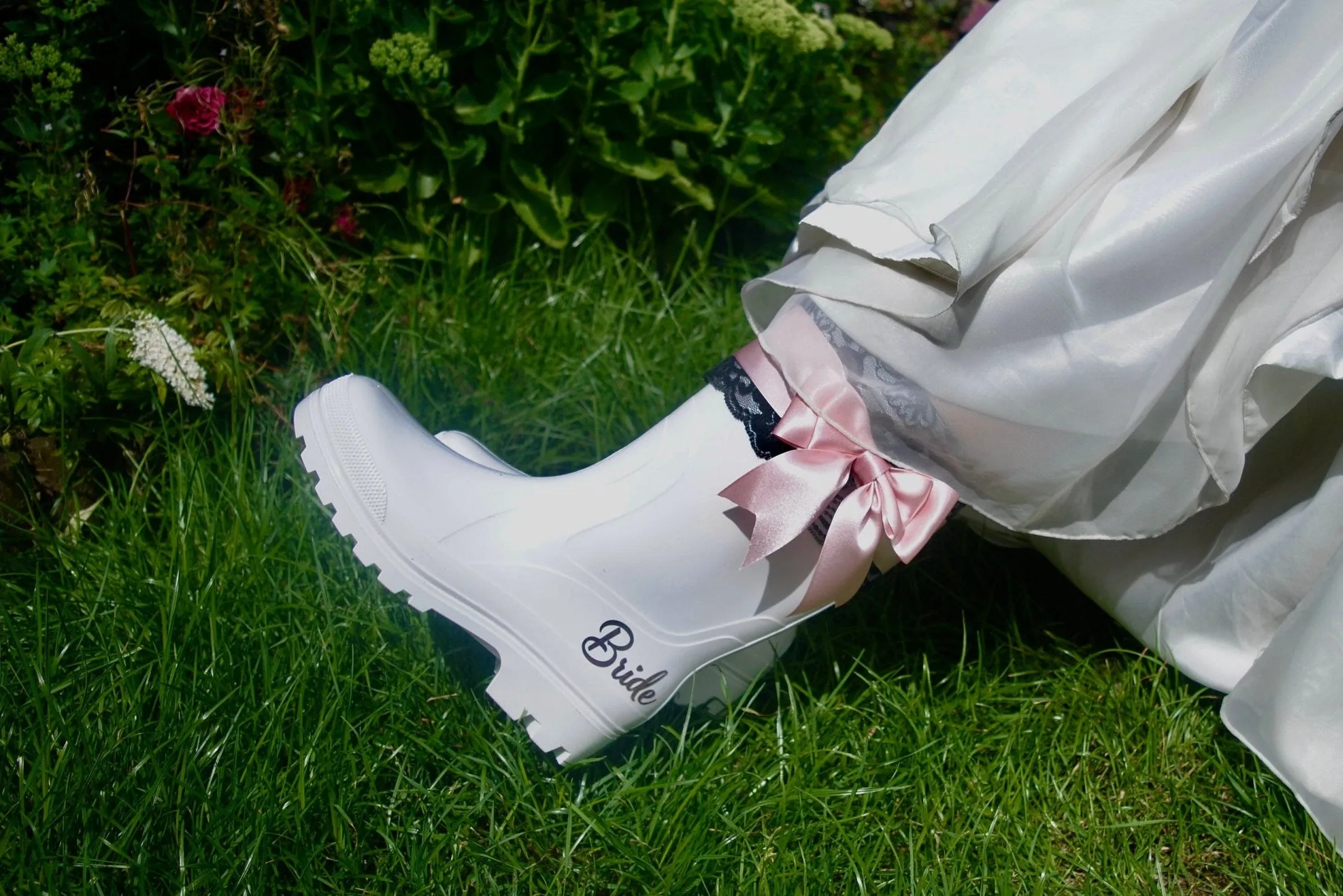 Bridal Rain Boots, Wellies, Alternative Wedding Shoes,