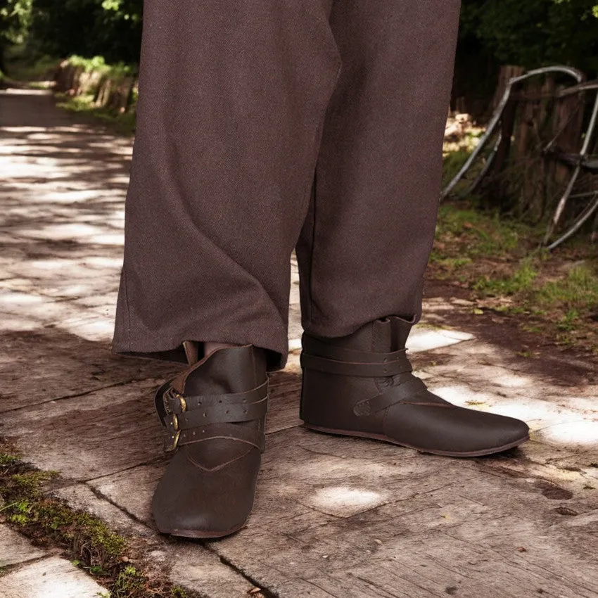 Brown Leather Viking Boots | Raimund Triple Buckle