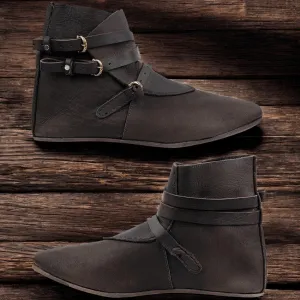 Brown Leather Viking Boots | Raimund Triple Buckle