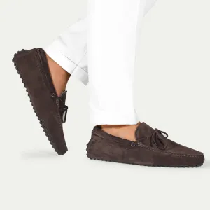 Chocolate Brown Suede Ophelia Driving Loafers - AW24