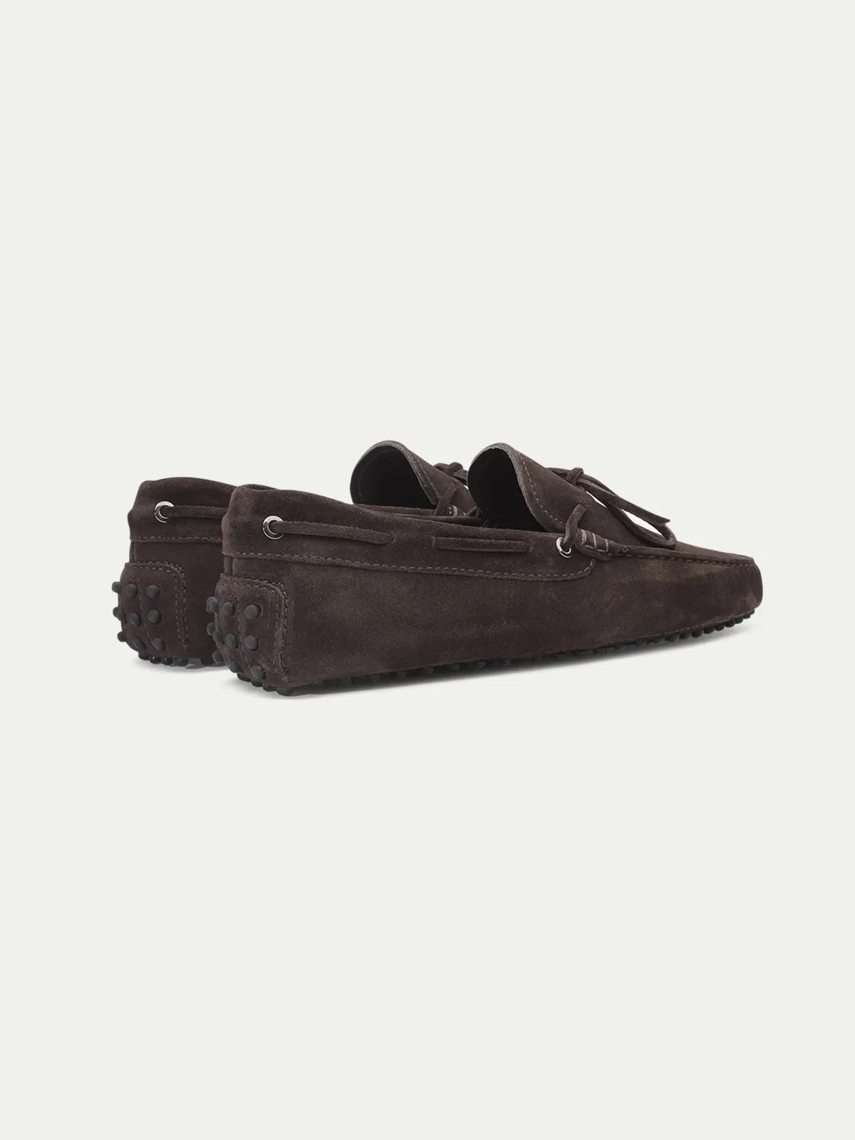 Chocolate Brown Suede Ophelia Driving Loafers - AW24