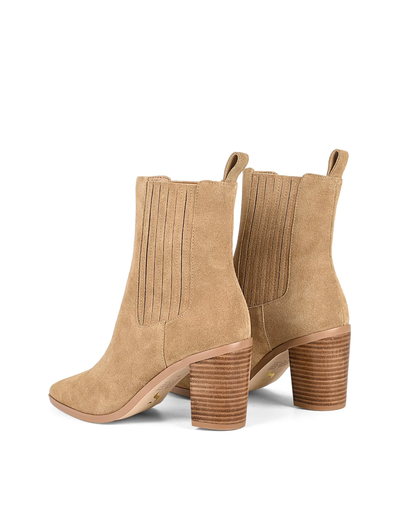 Clancy Gusset Ankle Boot - Taupe Suede