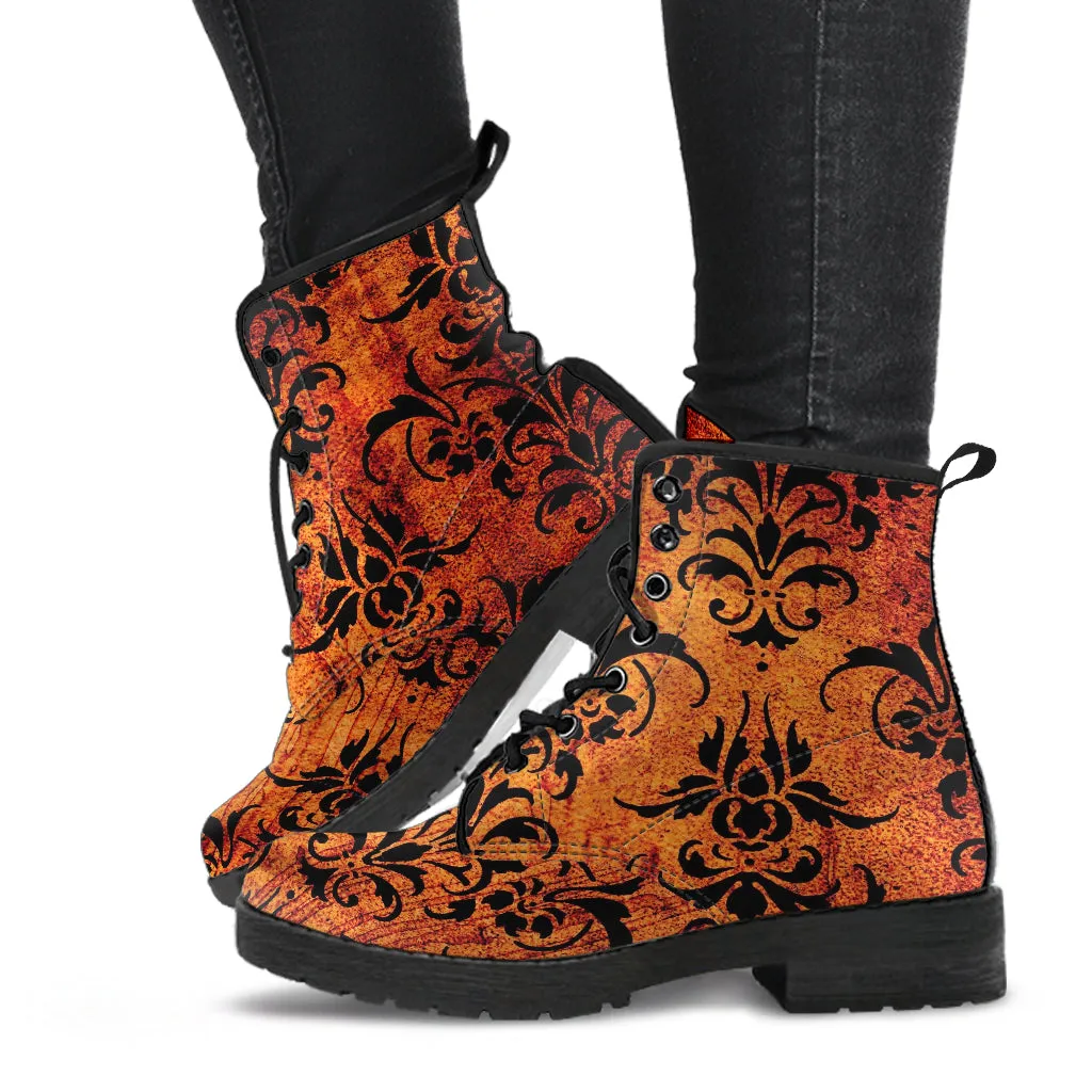 Combat Boots - Grunge Vintage #101 | Unisex Adult Shoes, Vegan Leather Handmade Lace Up Boots, Custom Shoes Boho, Vintage Style, Gift Idea
