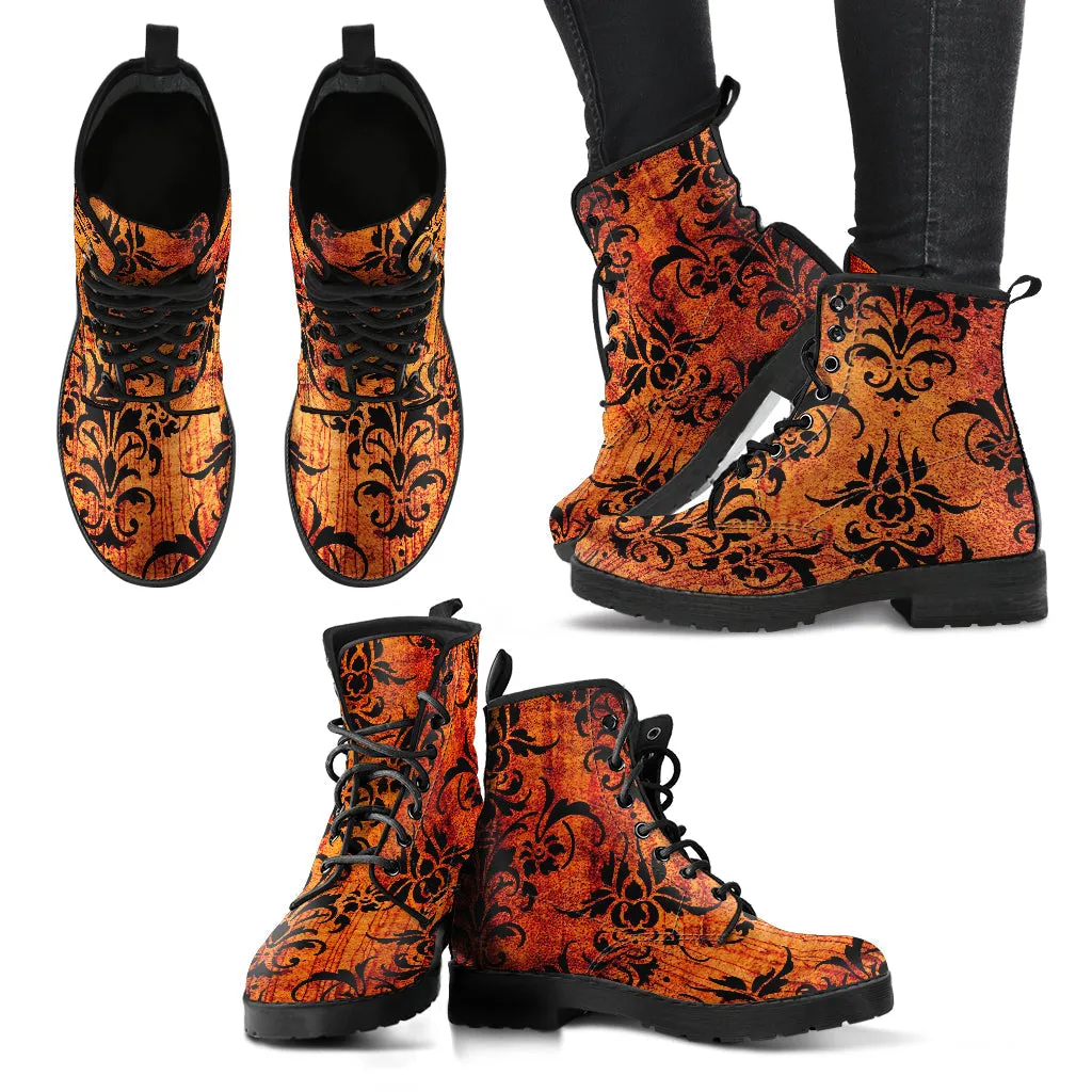 Combat Boots - Grunge Vintage #101 | Unisex Adult Shoes, Vegan Leather Handmade Lace Up Boots, Custom Shoes Boho, Vintage Style, Gift Idea