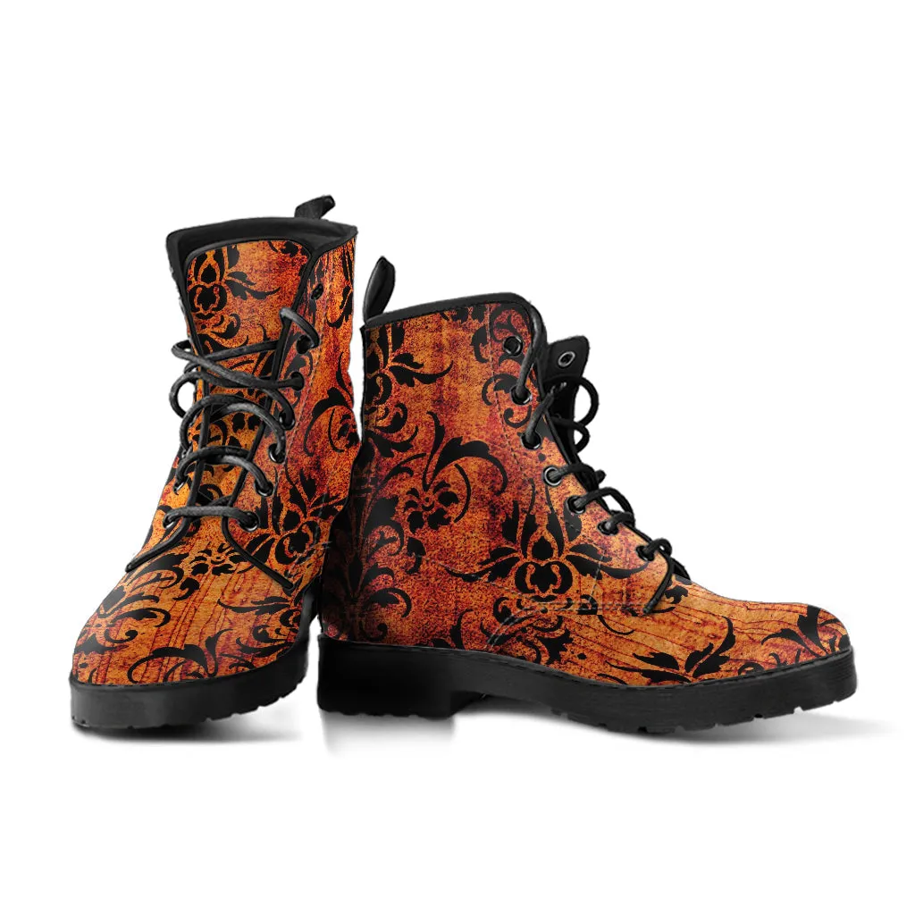 Combat Boots - Grunge Vintage #101 | Unisex Adult Shoes, Vegan Leather Handmade Lace Up Boots, Custom Shoes Boho, Vintage Style, Gift Idea
