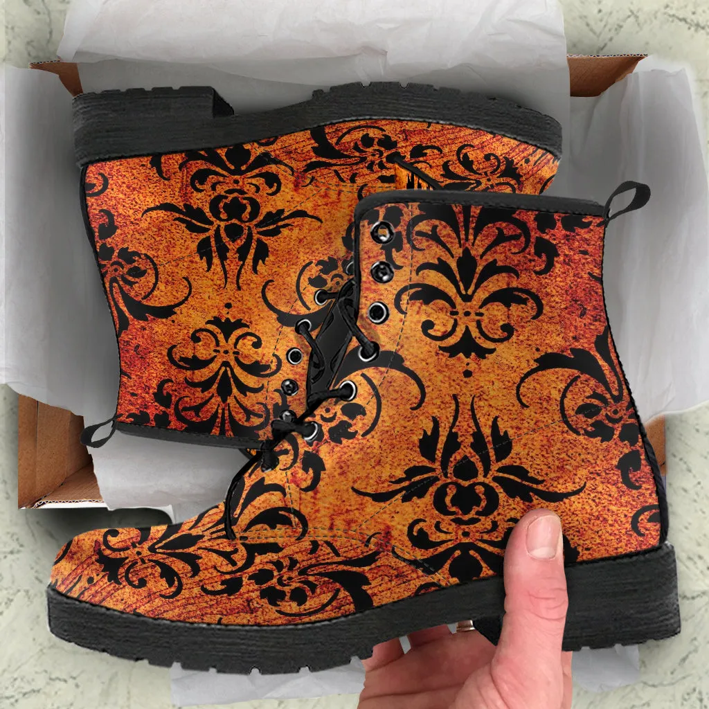 Combat Boots - Grunge Vintage #101 | Unisex Adult Shoes, Vegan Leather Handmade Lace Up Boots, Custom Shoes Boho, Vintage Style, Gift Idea