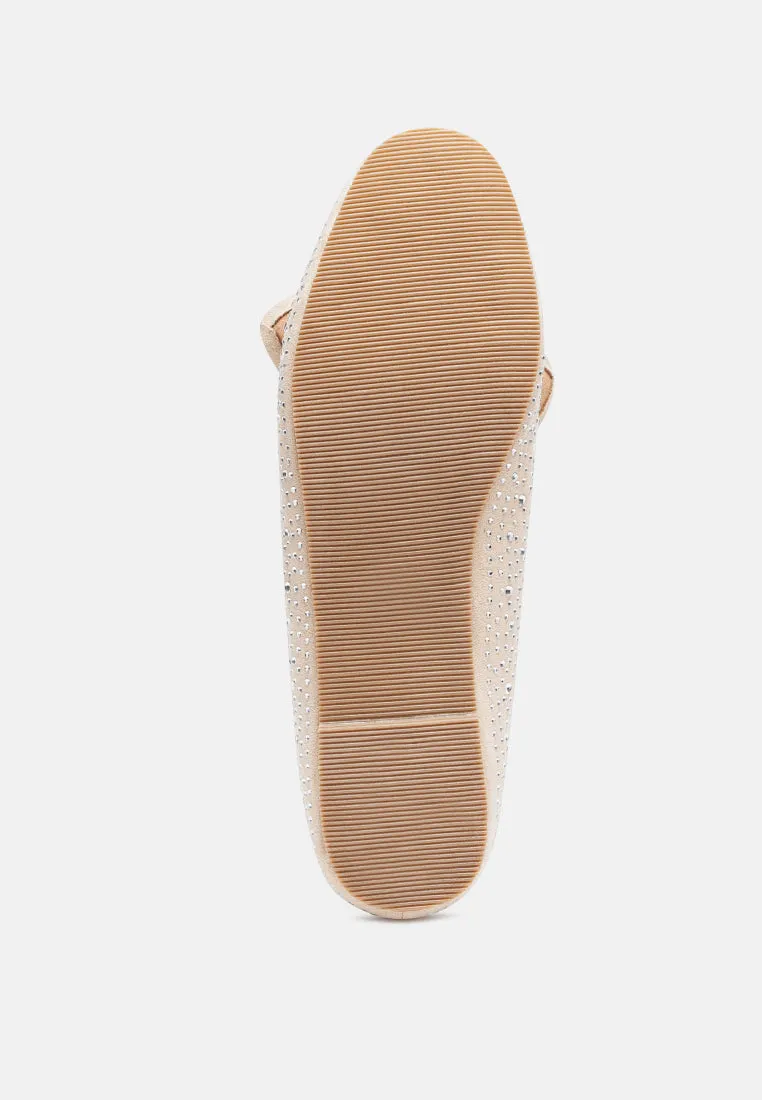dewdrops embellished casual bow loafers