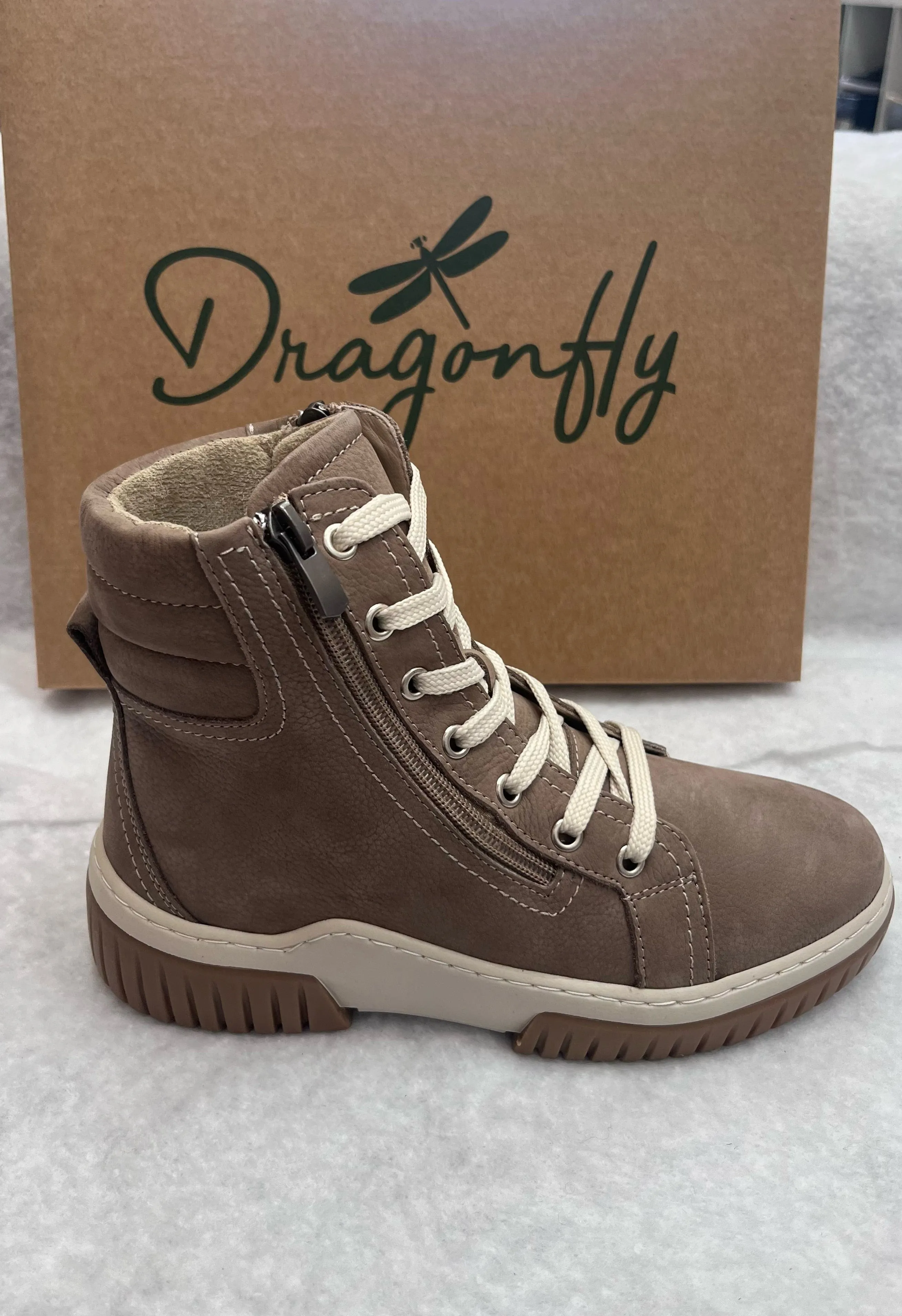Dragonfly Women's Petra Lace & Zip Boots- Stone