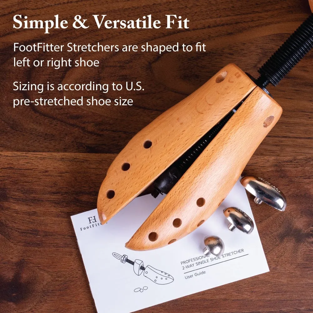 FootFitter Professional 2-Way Shoe Stretcher Set - Pair of Shoe Stretcher