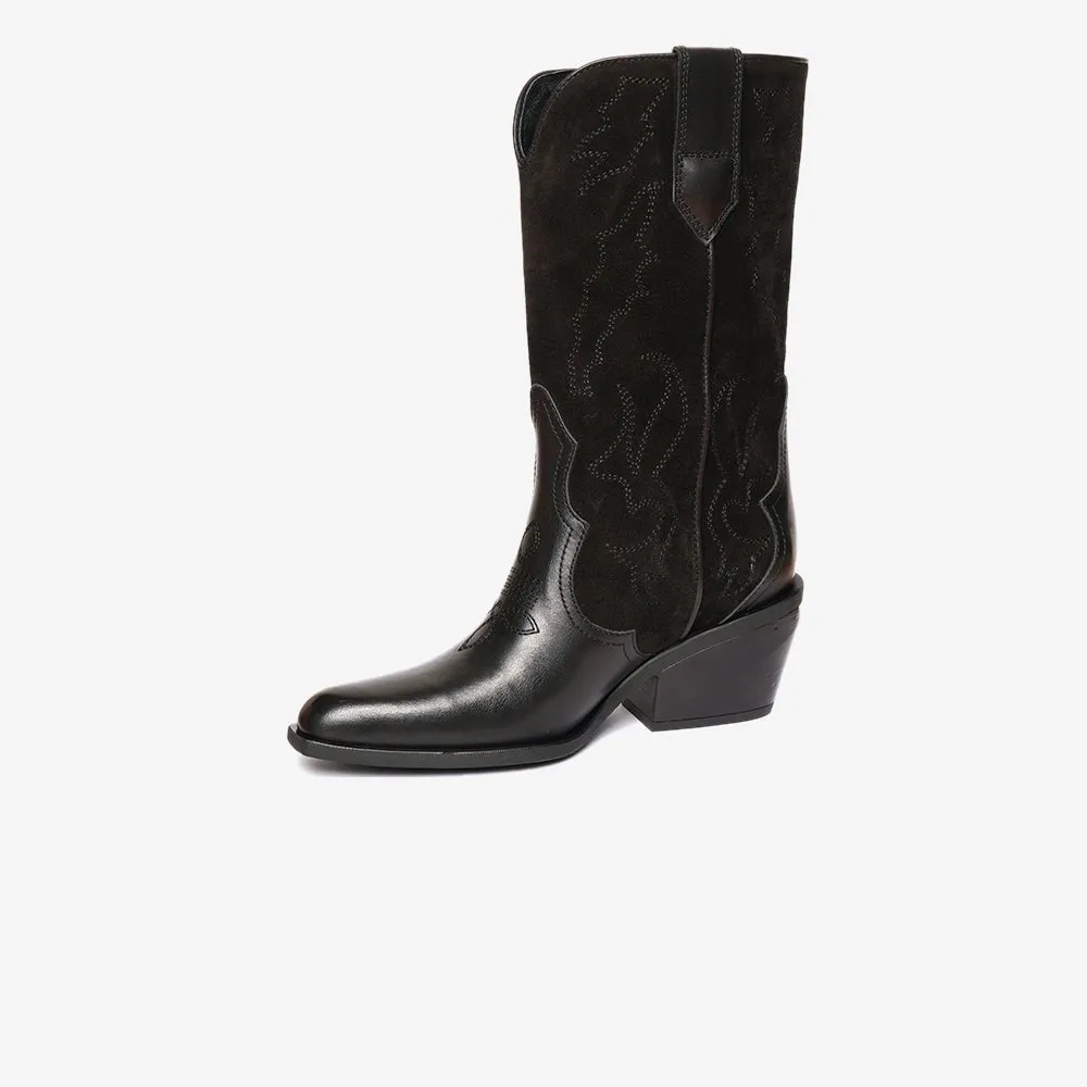 Greyder Women's High Cowgirl Boots in Black