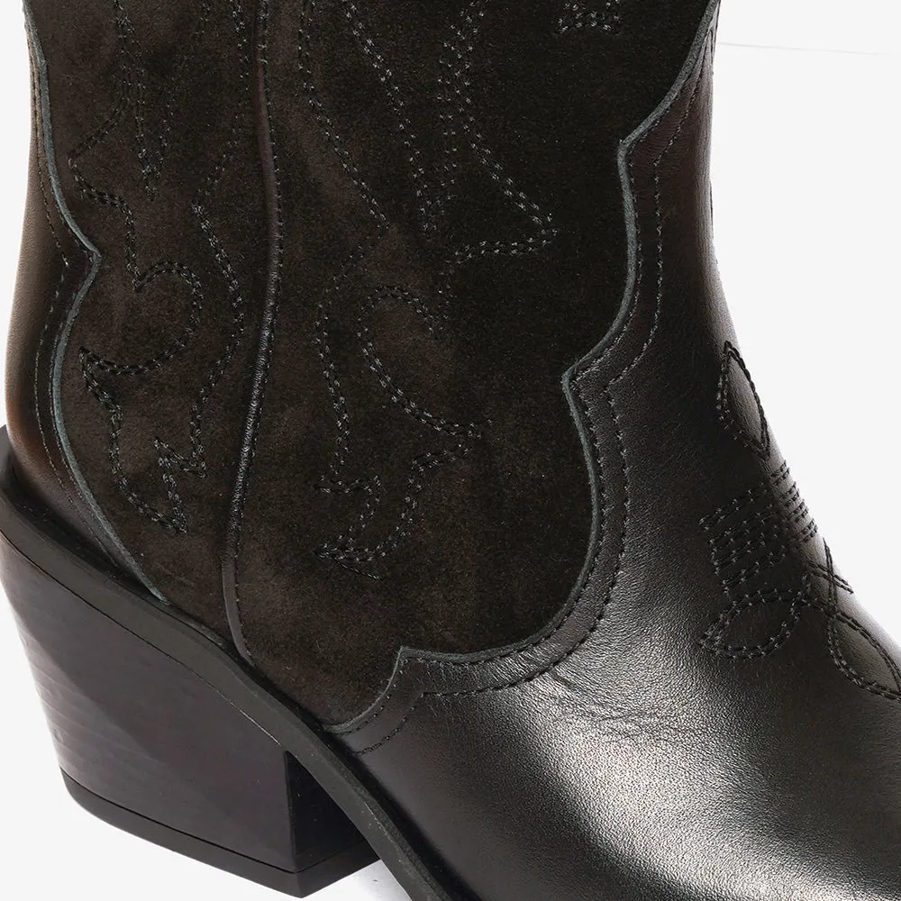Greyder Women's High Cowgirl Boots in Black