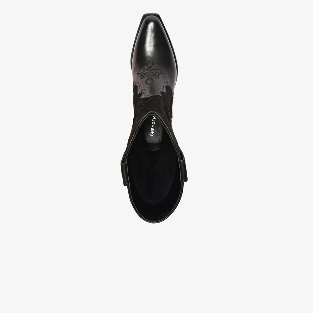 Greyder Women's High Cowgirl Boots in Black