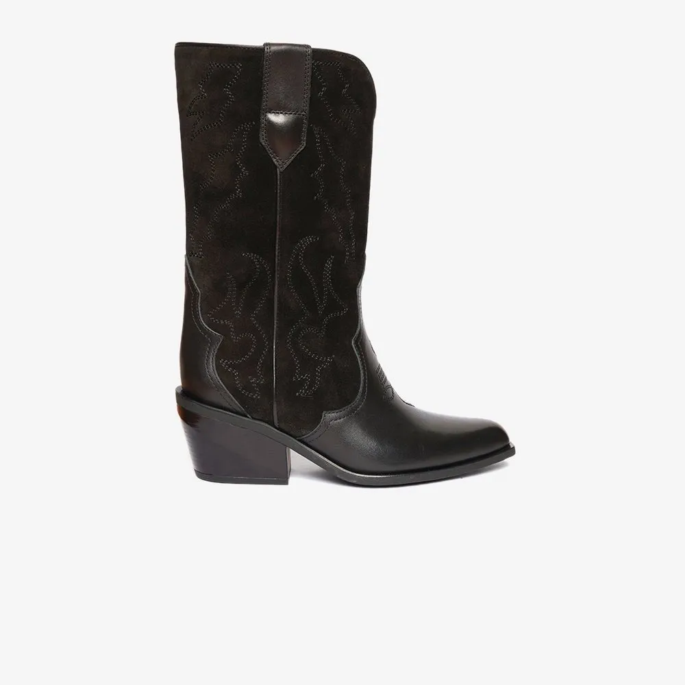 Greyder Women's High Cowgirl Boots in Black