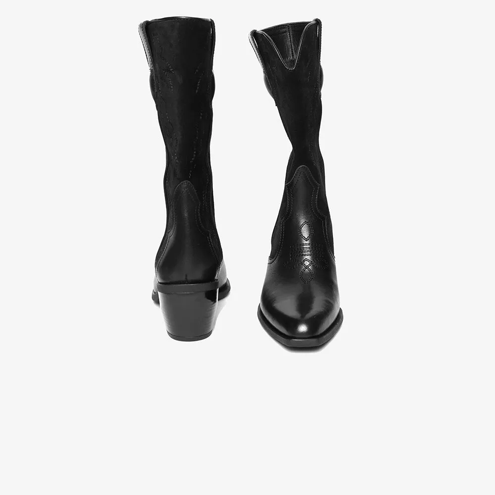 Greyder Women's High Cowgirl Boots in Black