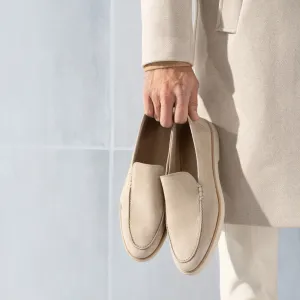 Height Increasing Cream Suede Libraria Loafers
