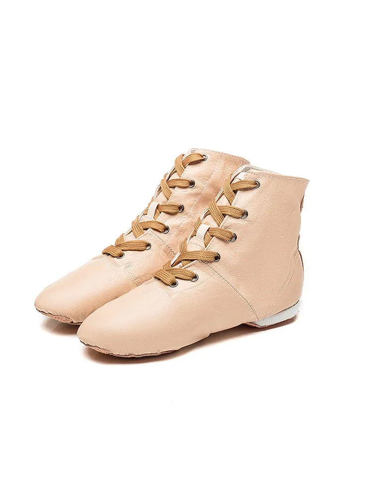 High Top Jazz Shoes Soft Sole Leather Dance Training Shoes