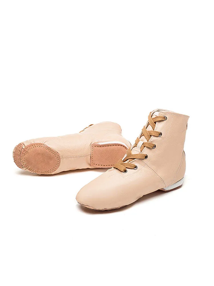 High Top Jazz Shoes Soft Sole Leather Dance Training Shoes