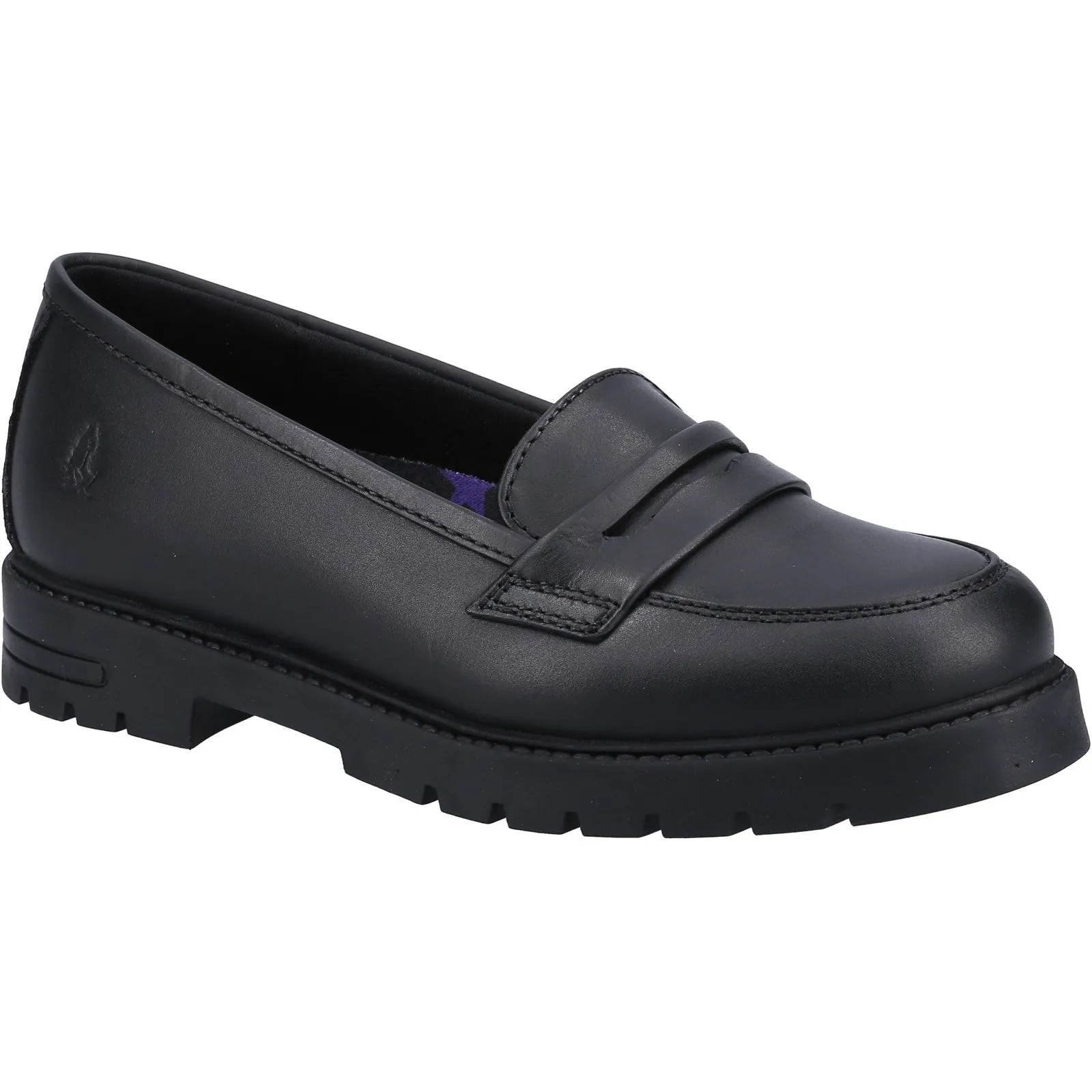 Hush Puppies Girls Hazel Leather School Shoes - Black