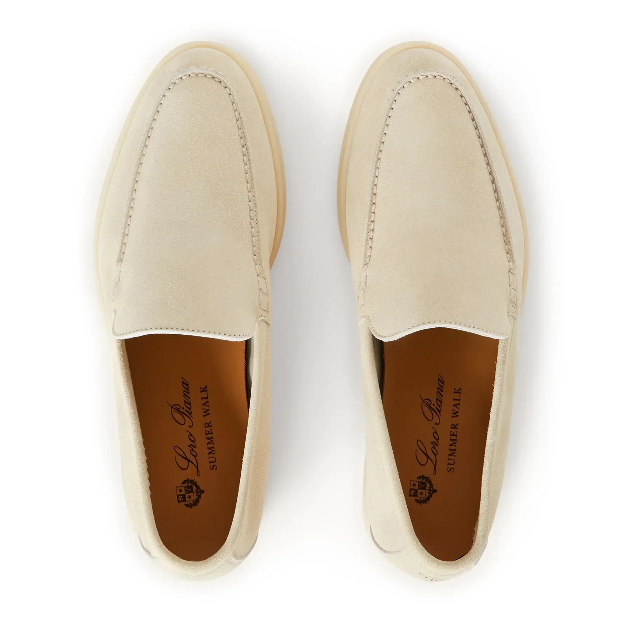 Loro Piana Summer Walk Suede Nougat Loafers