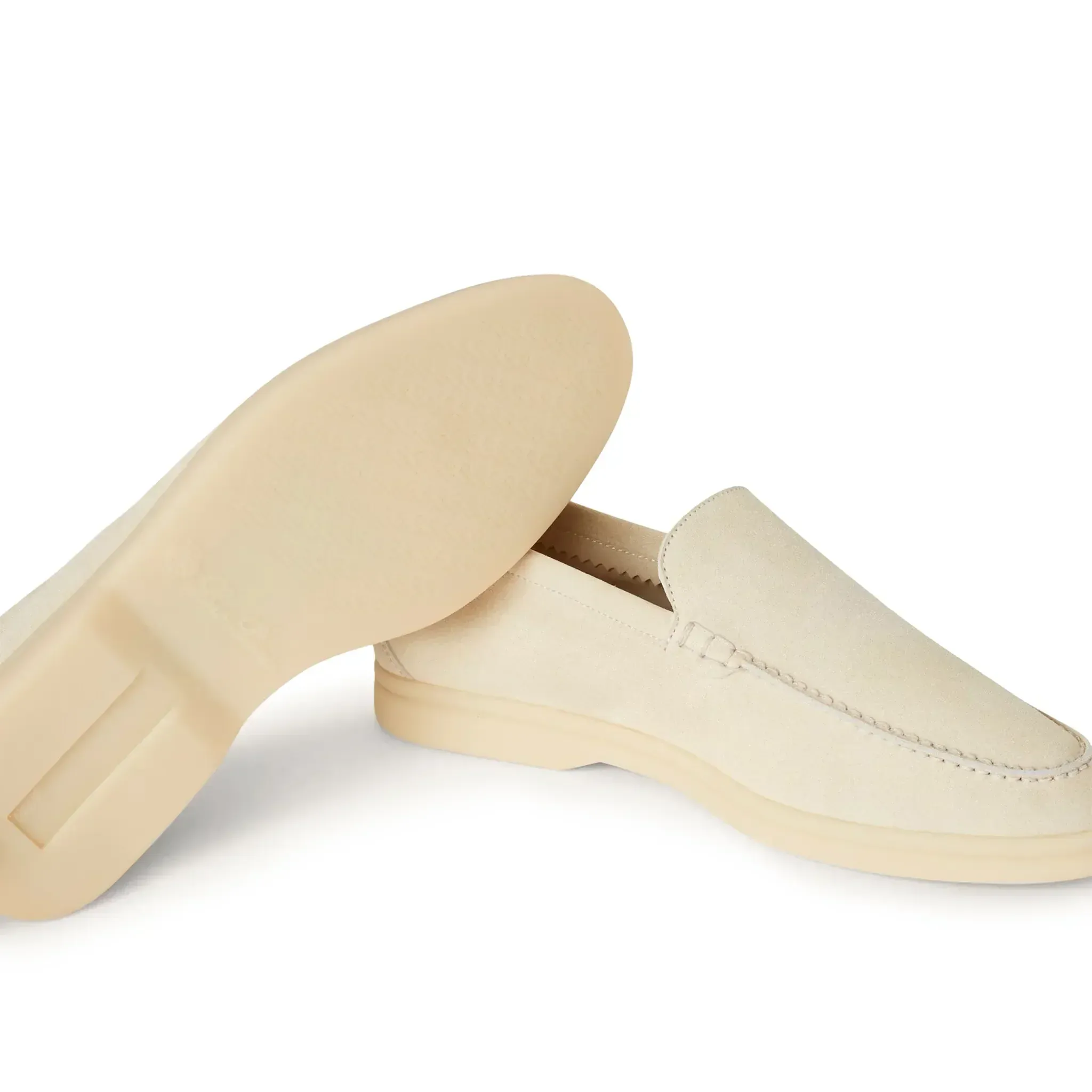 Loro Piana Summer Walk Suede Nougat Loafers