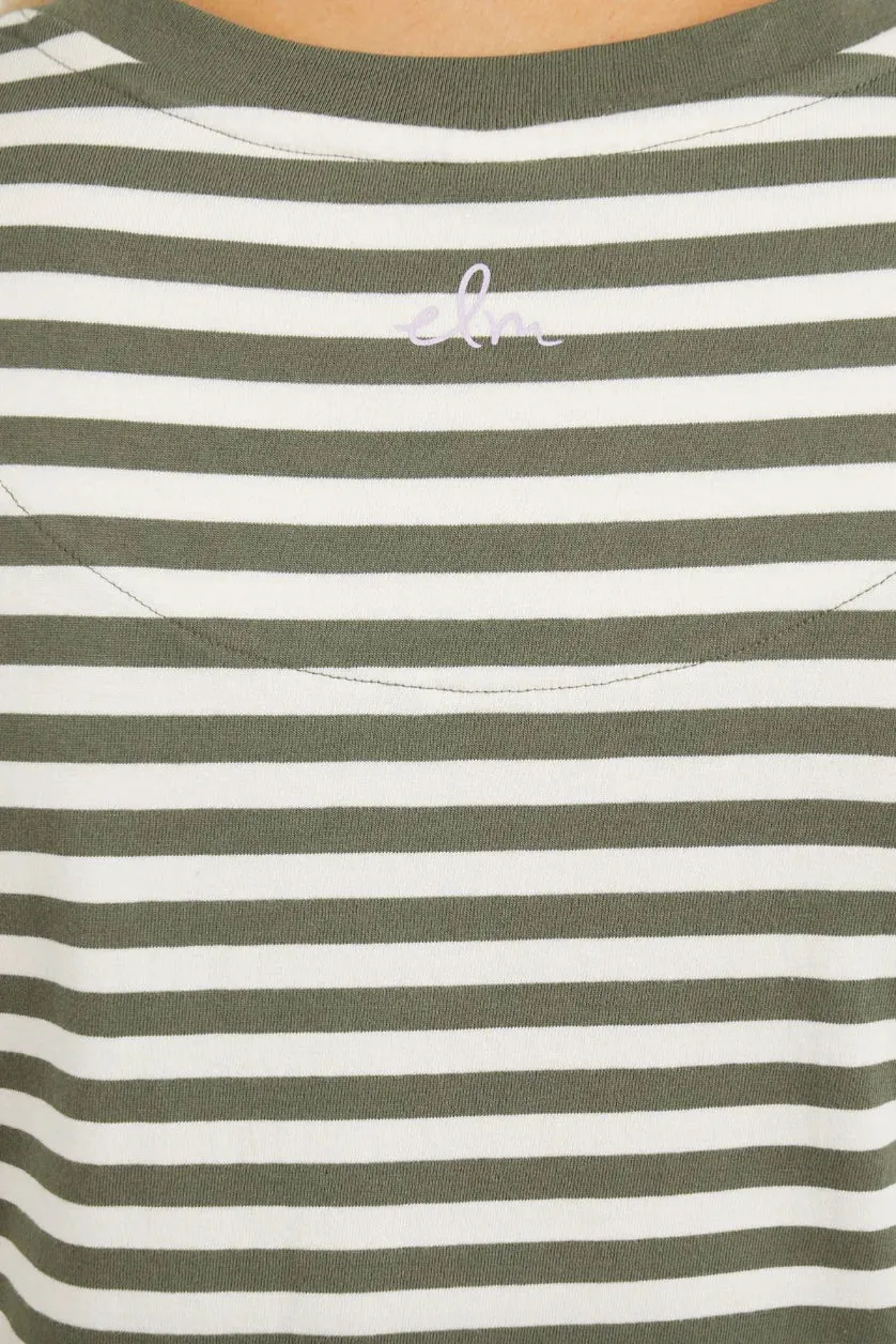 Merry Tee Dress - Clover / Pearl Stripe