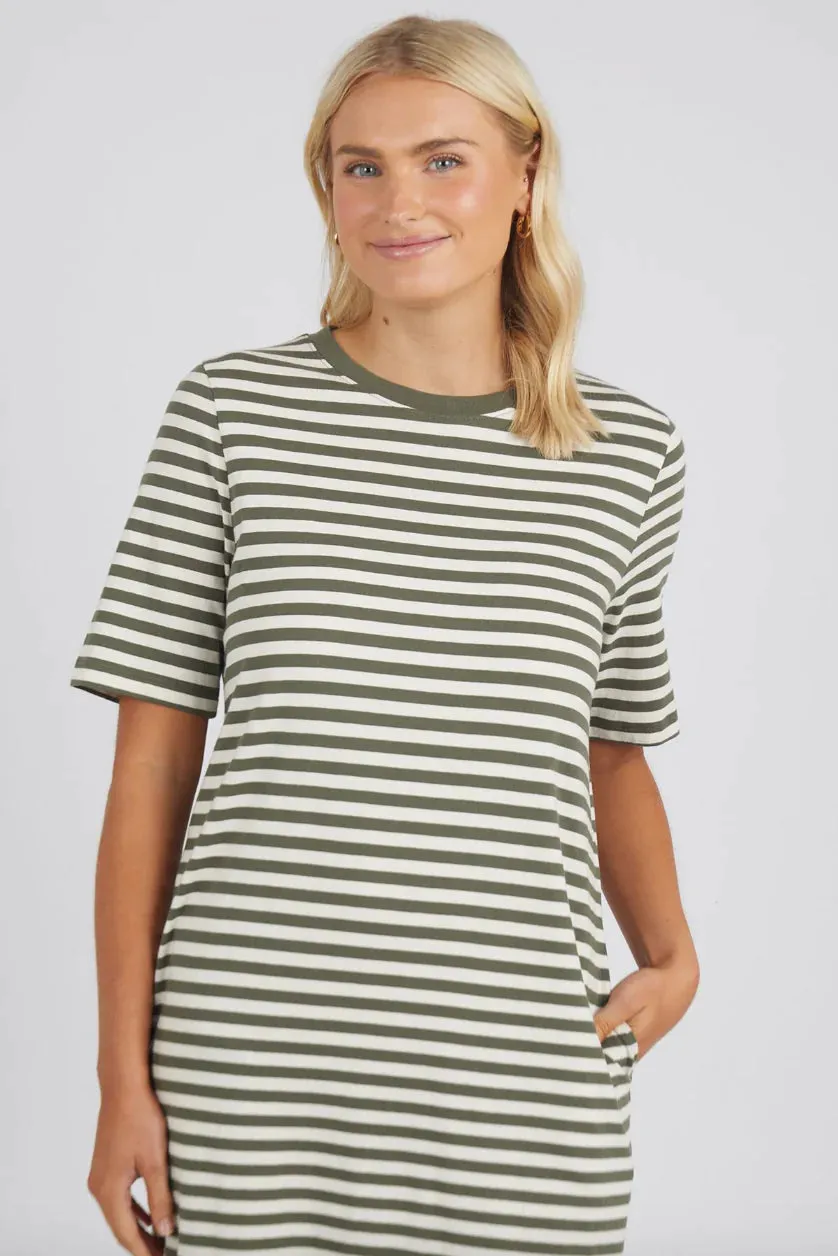 Merry Tee Dress - Clover / Pearl Stripe