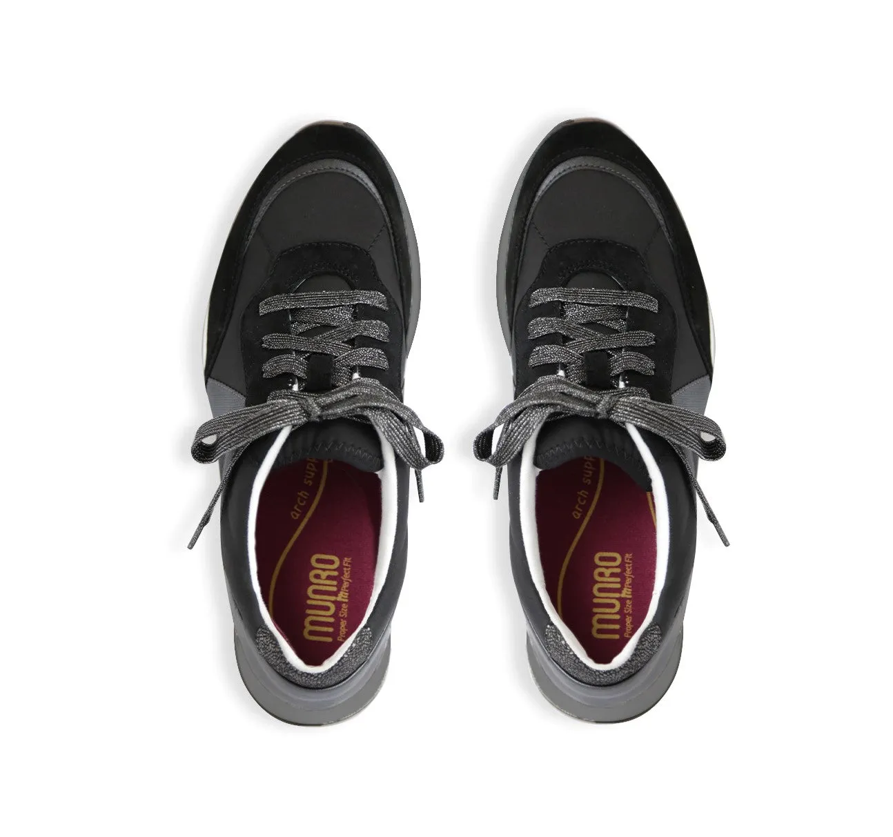 PIPER-BLACK SUEDE/FABRIC COMBO