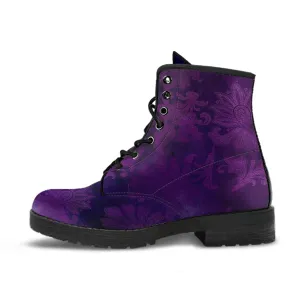 Purple Boots - Grunge Purple #102 | Combat Boots for Women, Unisex Adult Shoes, Vegan Leather Handmade Lace Up Boots, Custom Shoes Boho