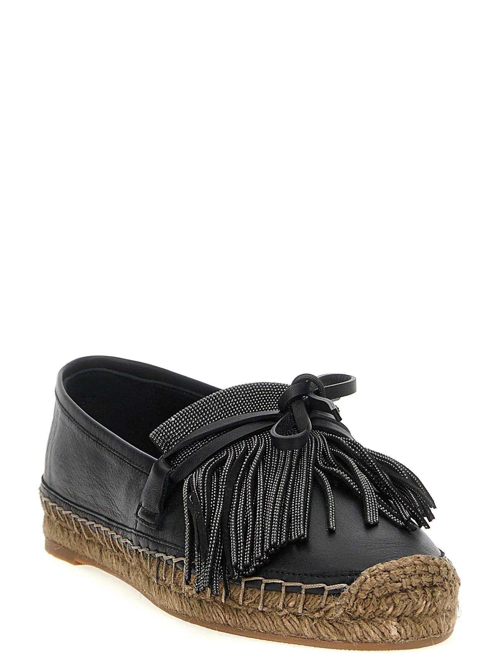 Ramile Fringed Espadrilles Flat Shoes Nero