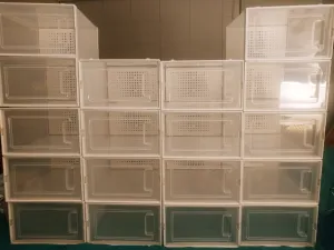 Shoe Boxes, Pack of 12 Stackable Shoe Storage Organizers, Foldable and Versatile for Sneakers
