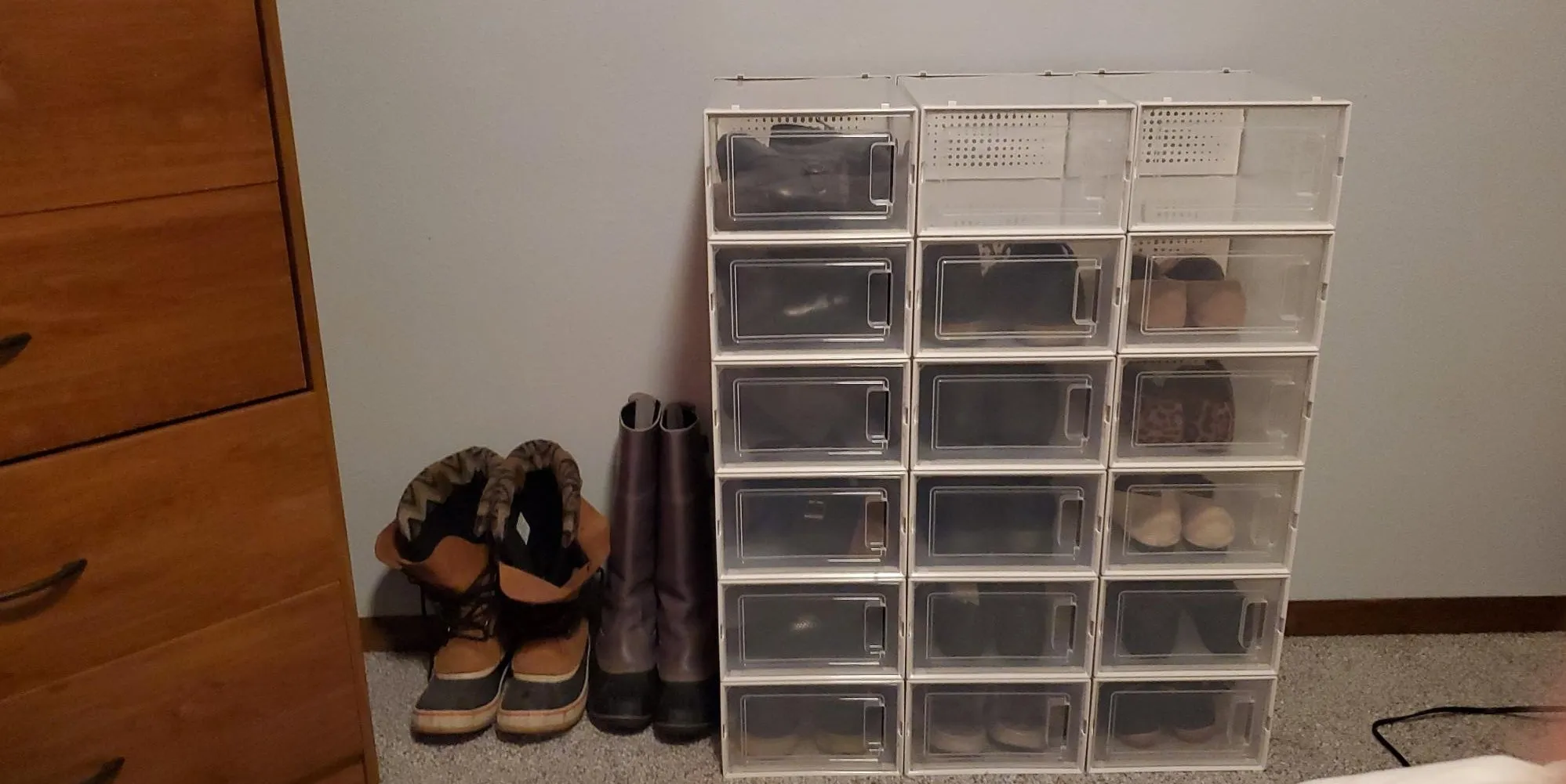 Shoe Boxes, Pack of 12 Stackable Shoe Storage Organizers, Foldable and Versatile for Sneakers