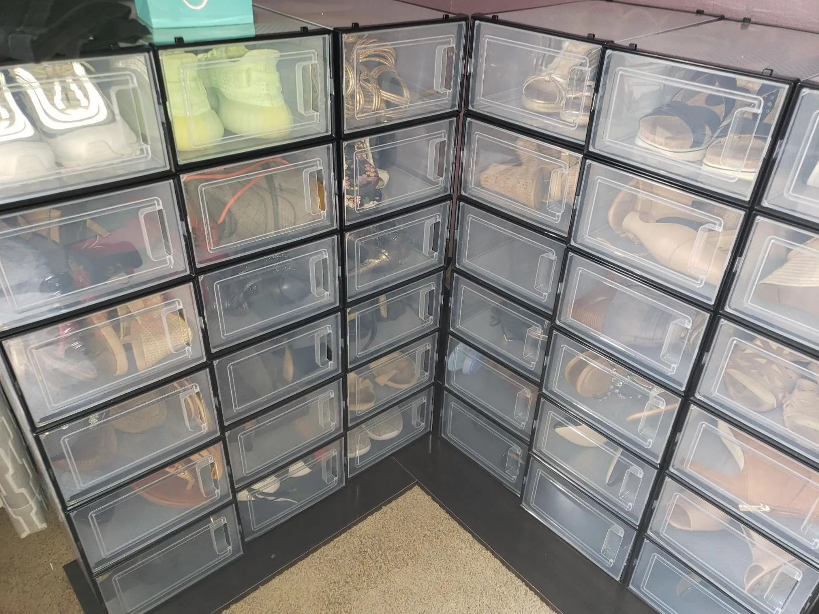 Shoe Boxes, Pack of 12 Stackable Shoe Storage Organizers, Foldable and Versatile for Sneakers