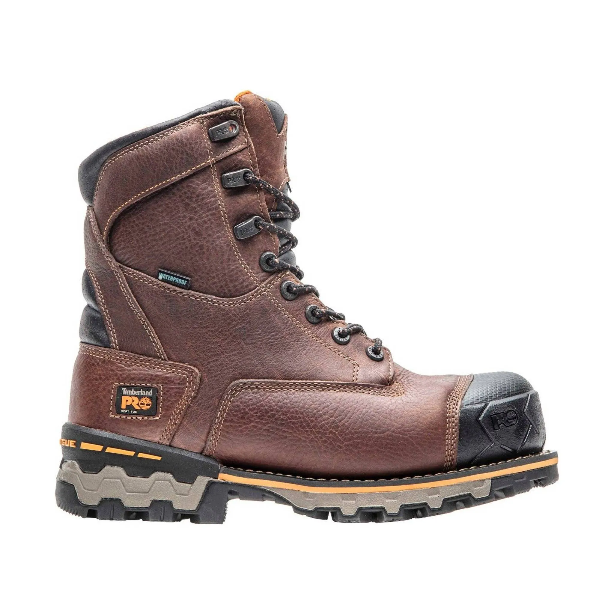 Timberland Pro Men's 8 Inch Boondock Waterproof Insulated Soft Toe Work Boots - Brown