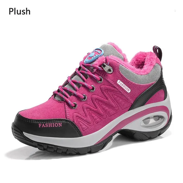 Trainers Women Durable Outside Sneakers Female Platform Durable Damping Comfortable Genuine Leather Female Vulcanized Shoes